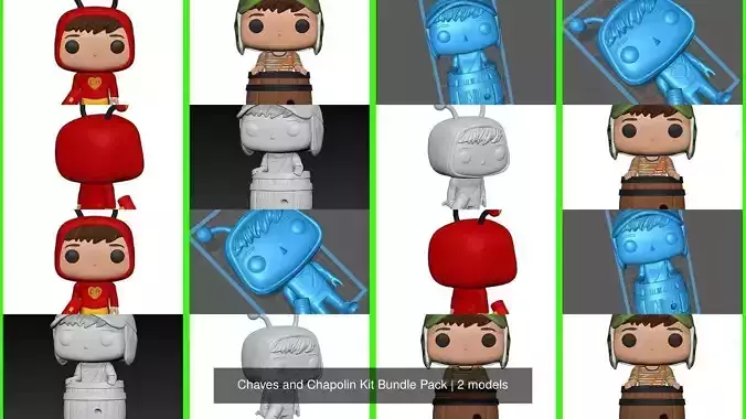 Chaves and Chapolin Kit Bundle Pack 3D Model Collection