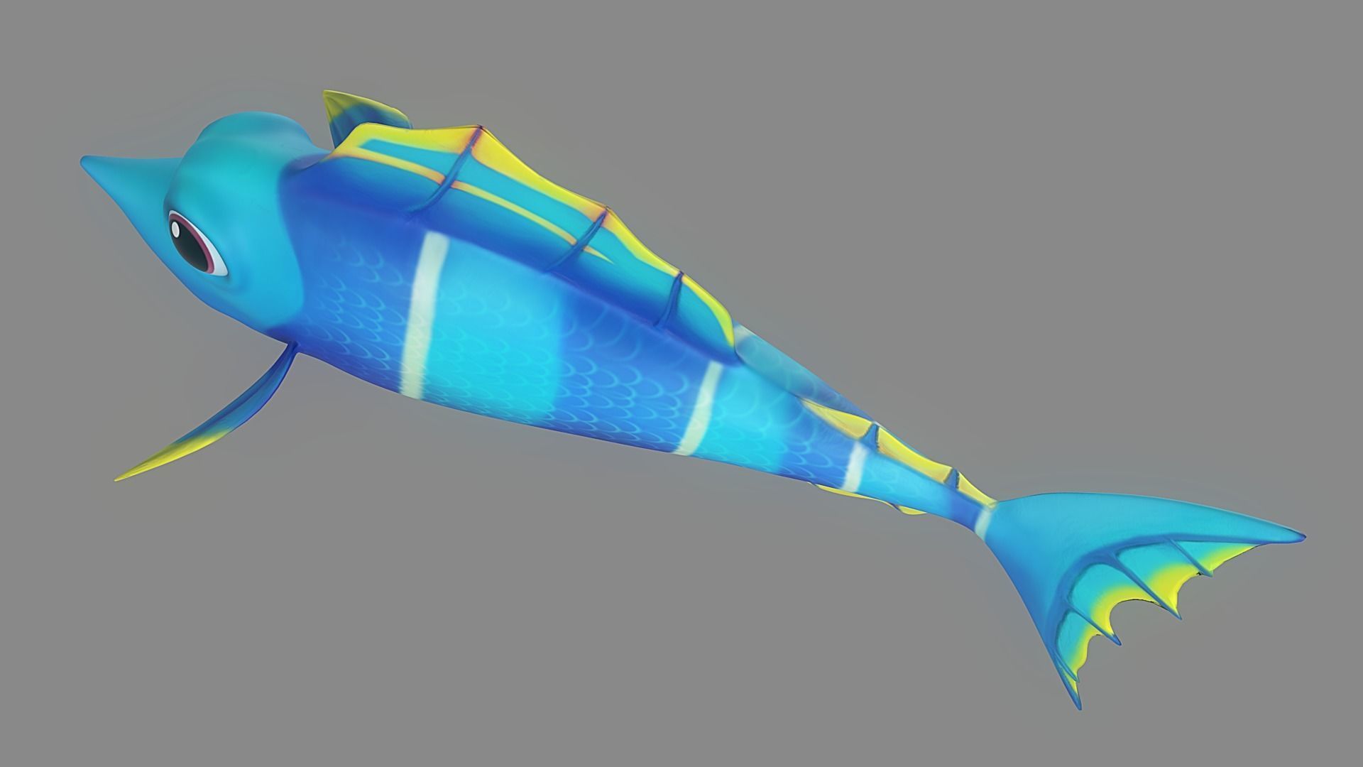 Cartoon Fish 10 Low-poly 3D model_2