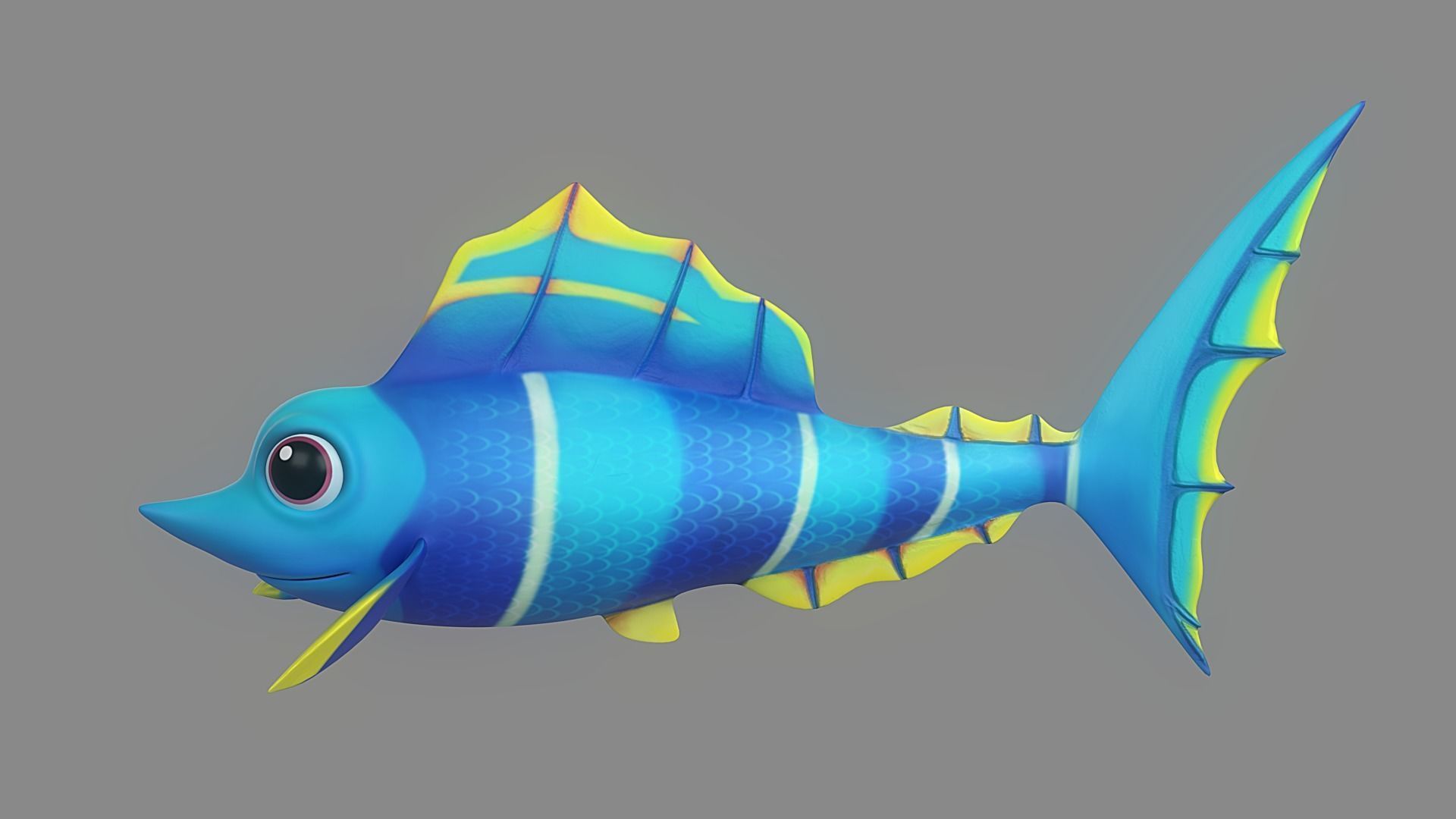 Cartoon Fish 10 Low-poly 3D model_1
