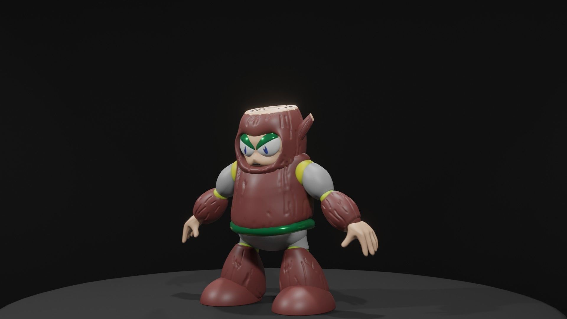 Woodman Low-poly 3D model_3