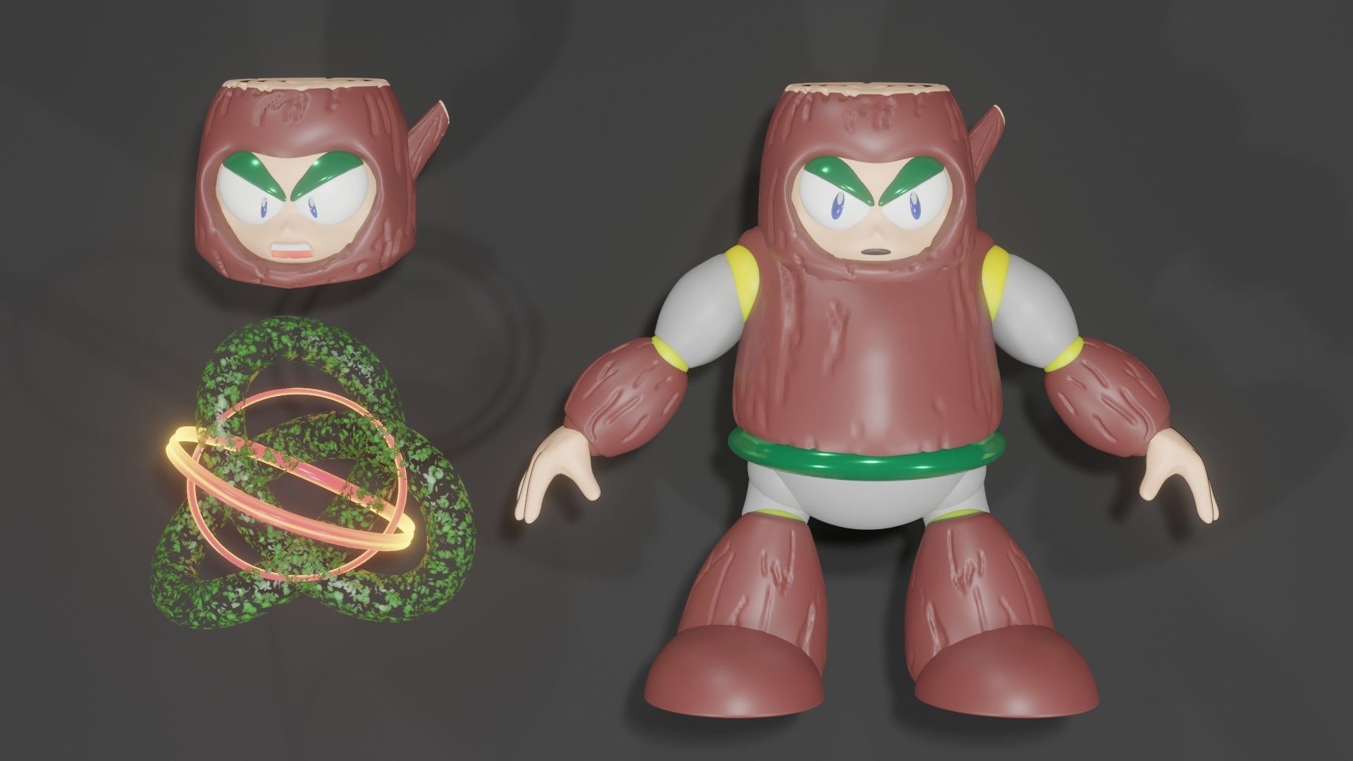 Woodman Low-poly 3D model_5