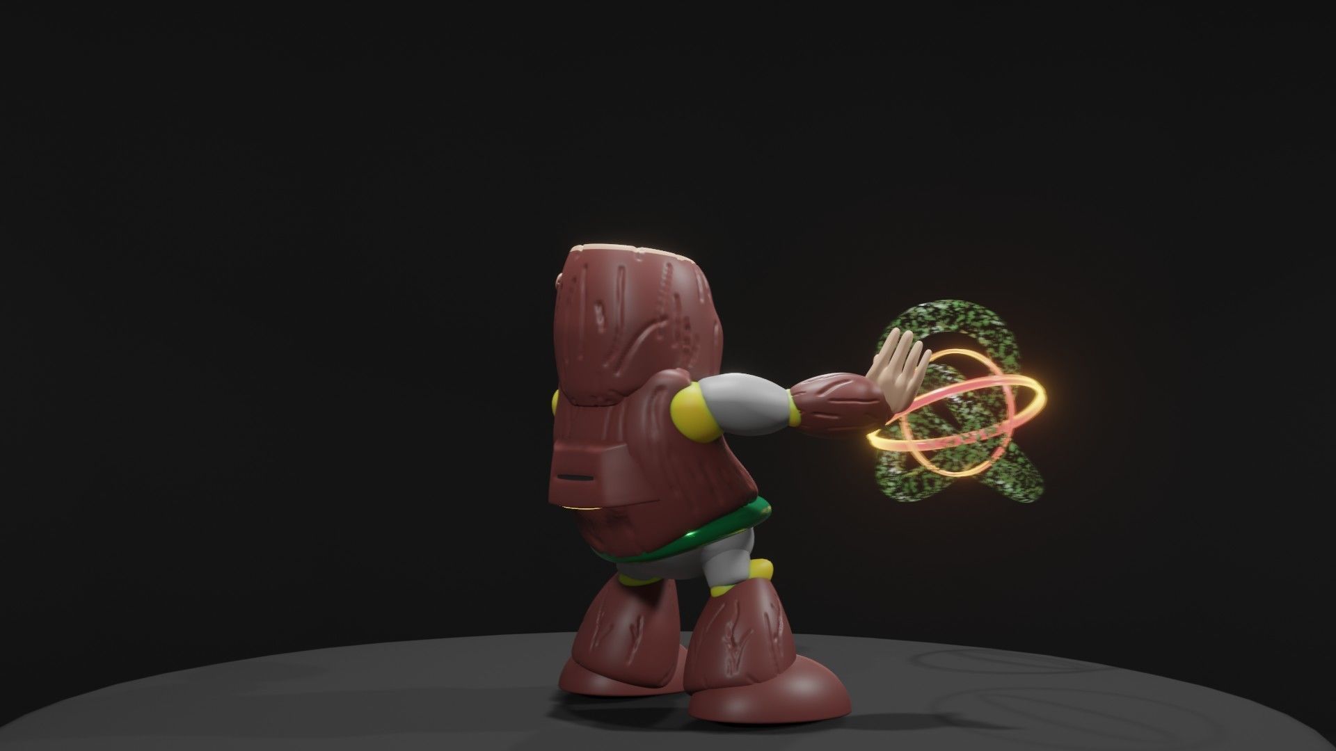 Woodman Low-poly 3D model_7