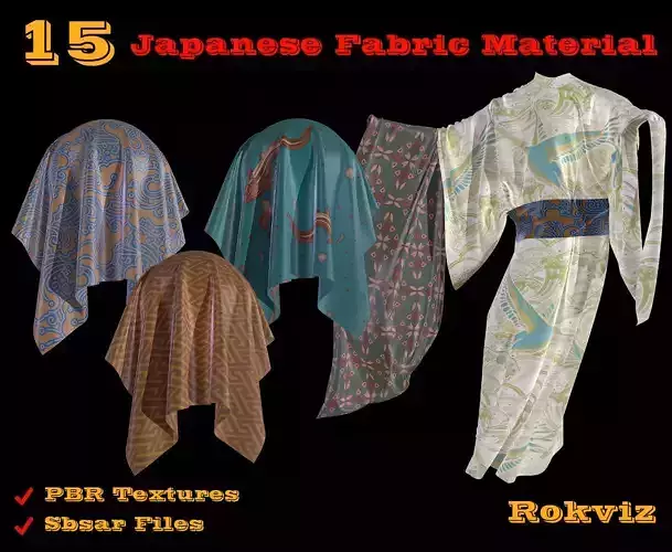 15 PBR Japanese Fabric Materials 