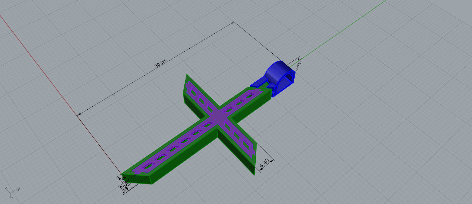 gold cross 3D print model_7