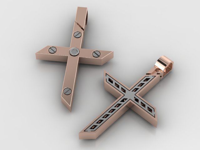 gold cross 3D print model_1