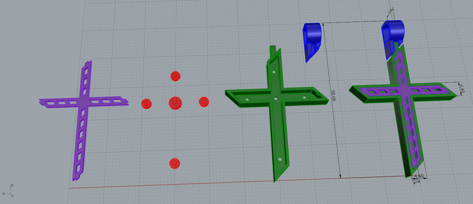 gold cross 3D print model_5