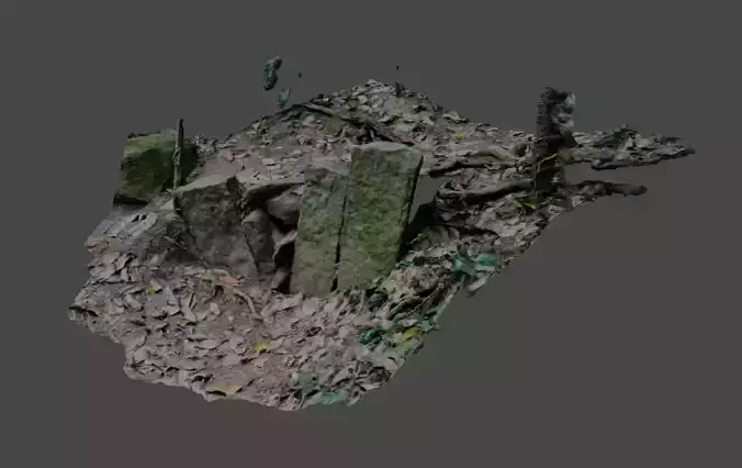 photogrammetric mossy rocks