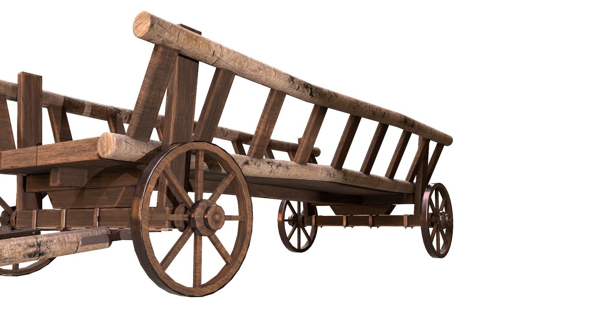 Horse Cart Low-poly 3D model Low-poly 3D model_5