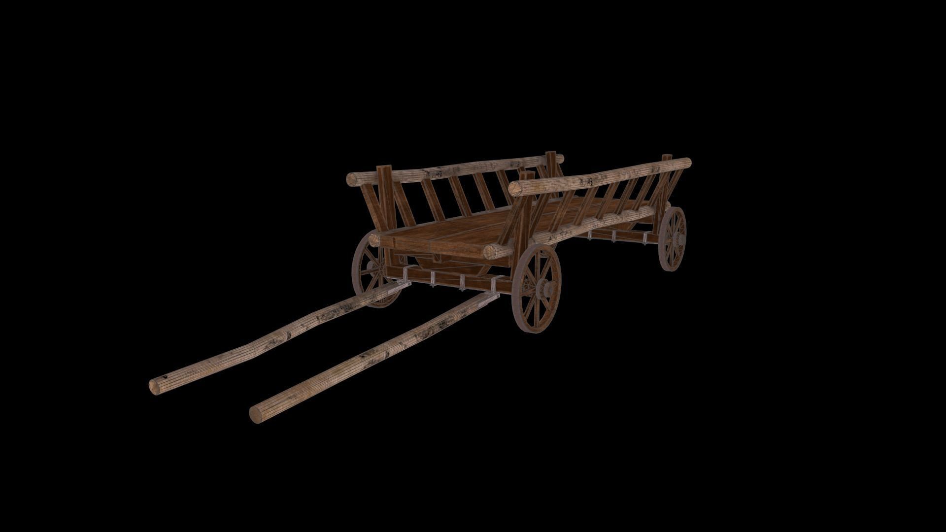 Horse Cart Low-poly 3D model Low-poly 3D model_8
