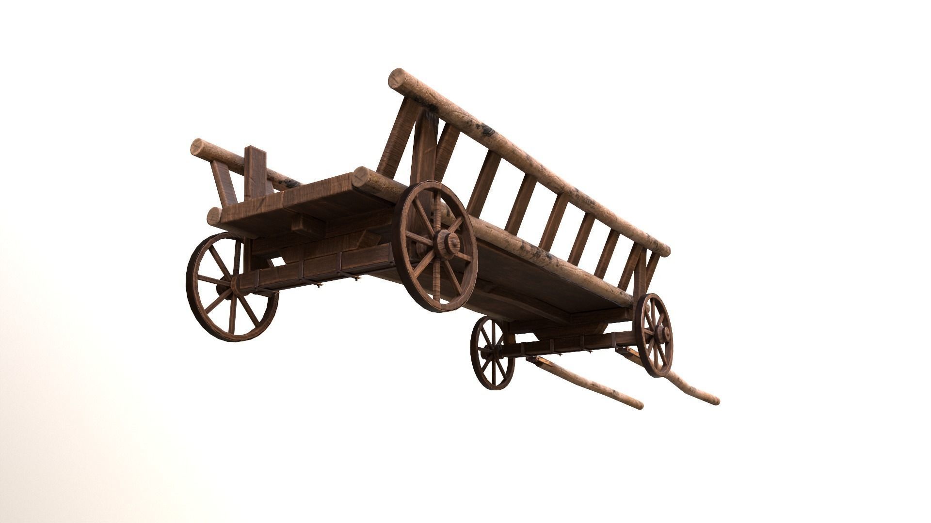 Horse Cart Low-poly 3D model Low-poly 3D model_3