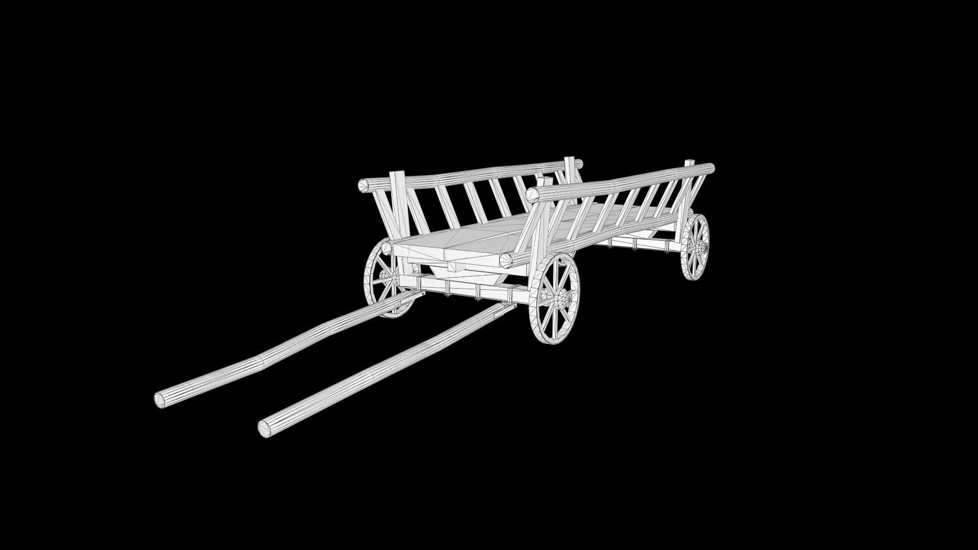 Horse Cart Low-poly 3D model Low-poly 3D model_11