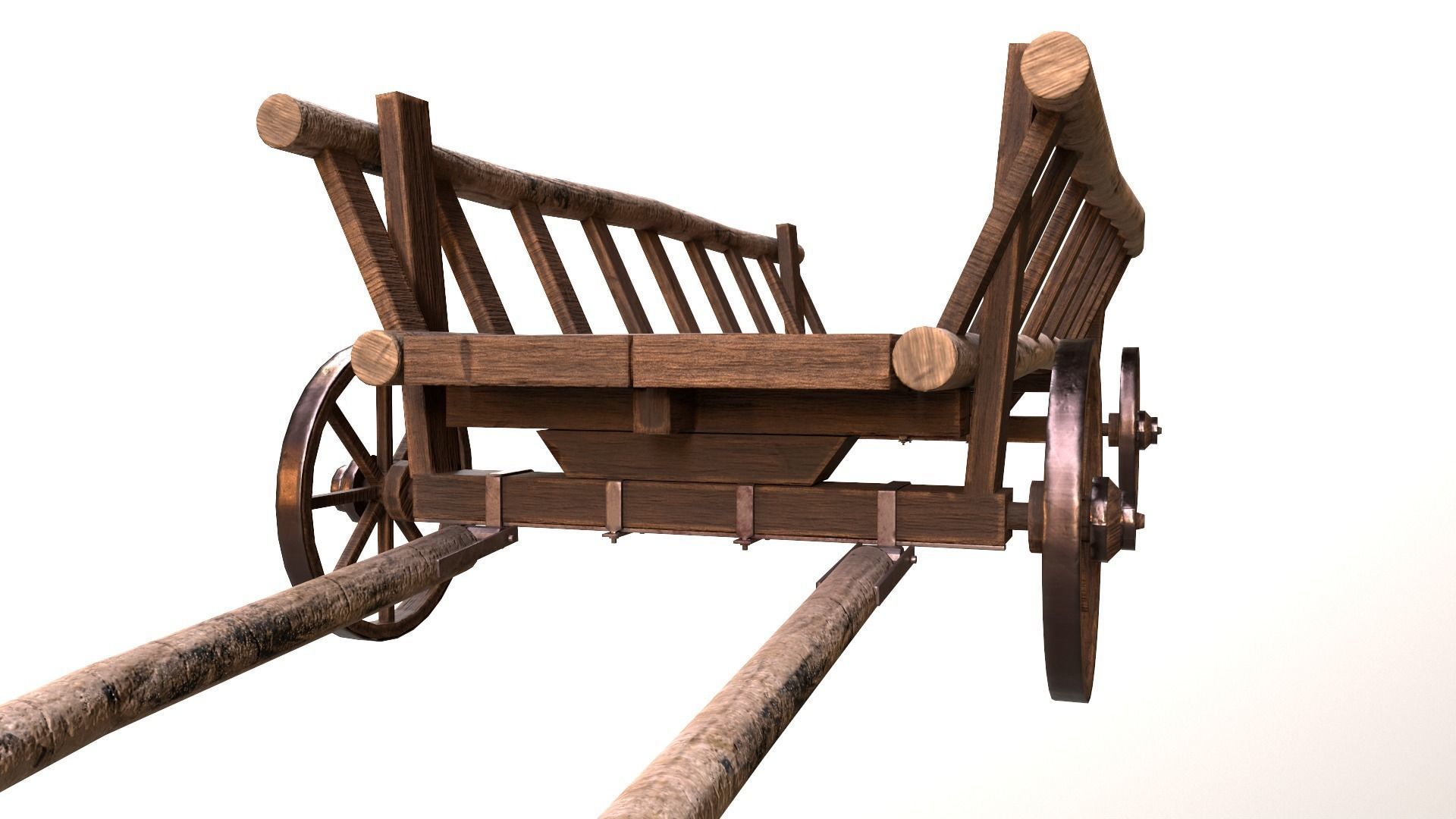 Horse Cart Low-poly 3D model Low-poly 3D model_4