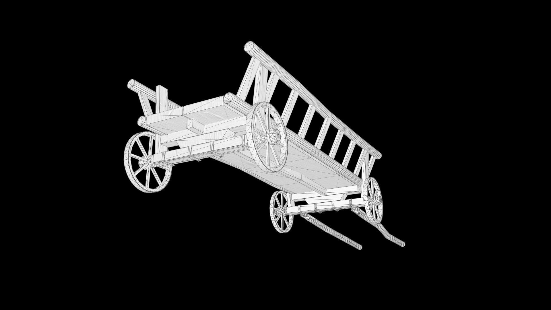 Horse Cart Low-poly 3D model Low-poly 3D model_14