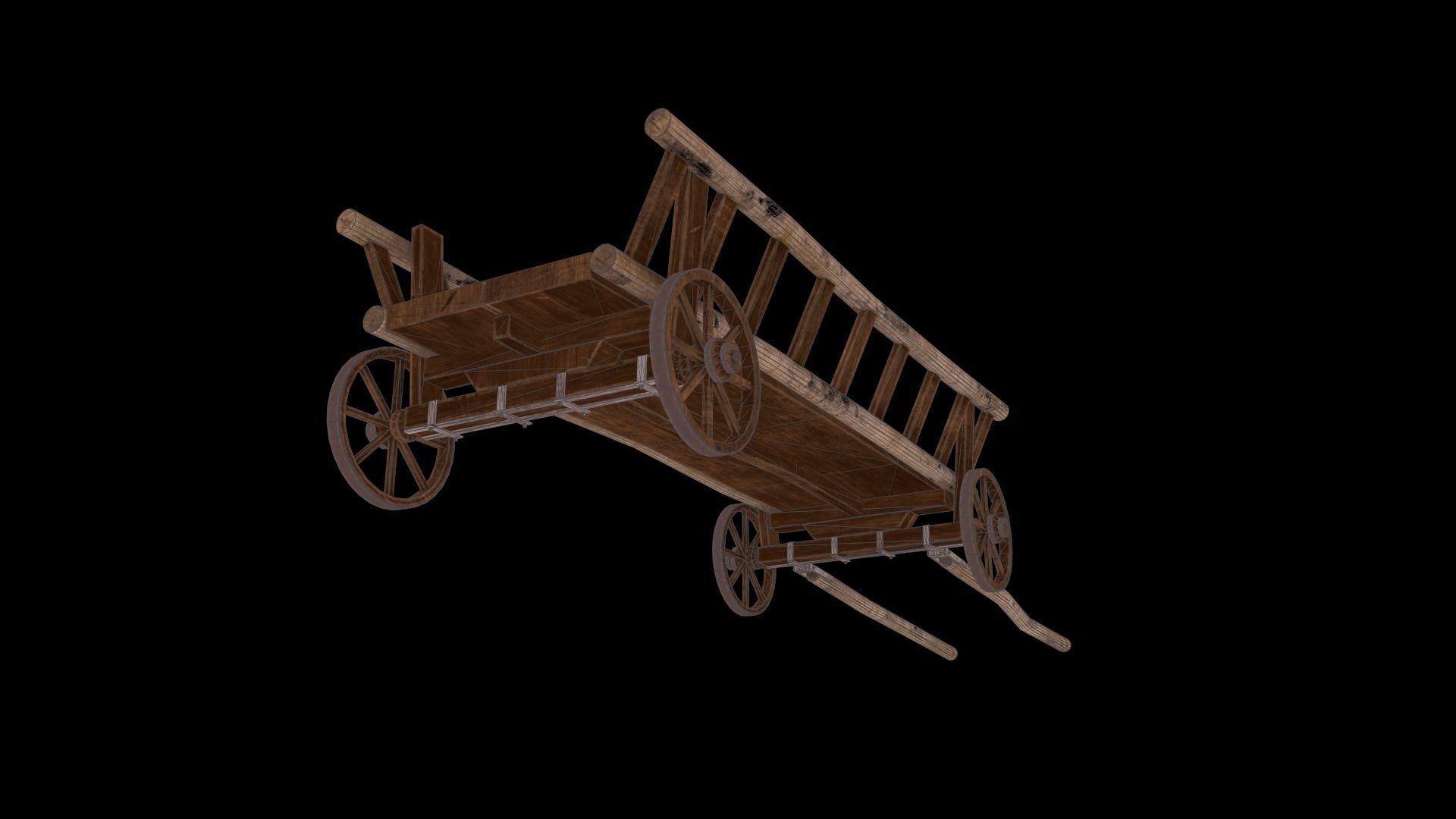 Horse Cart Low-poly 3D model Low-poly 3D model_9
