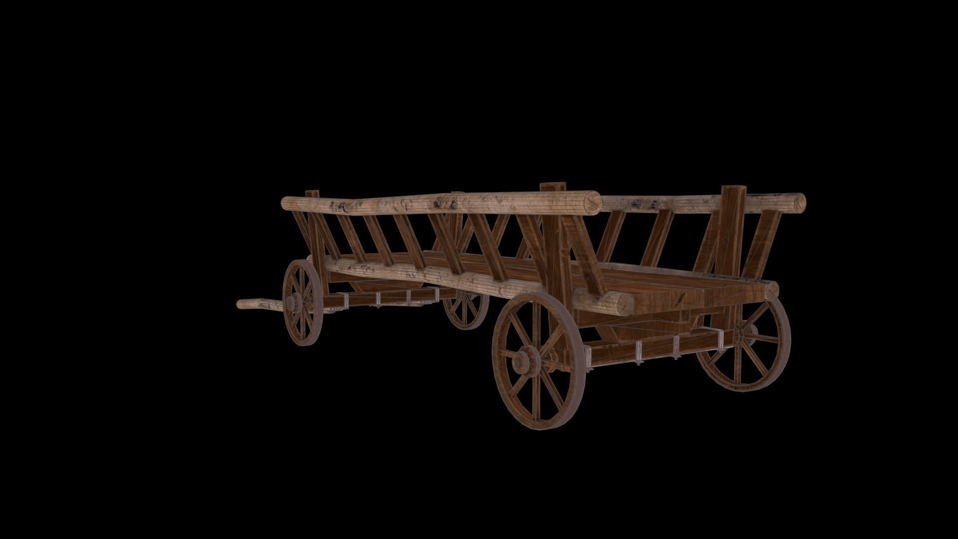 Horse Cart Low-poly 3D model Low-poly 3D model_7
