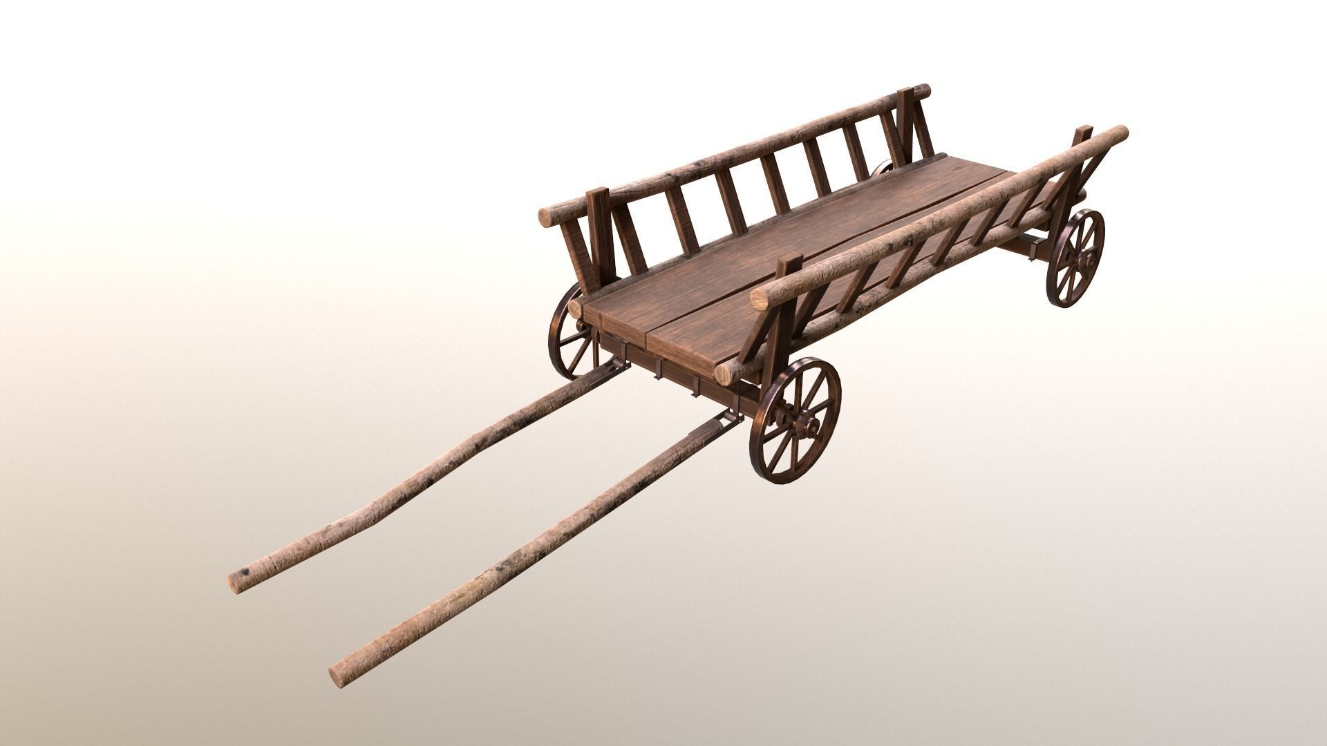 Horse Cart Low-poly 3D model Low-poly 3D model_6