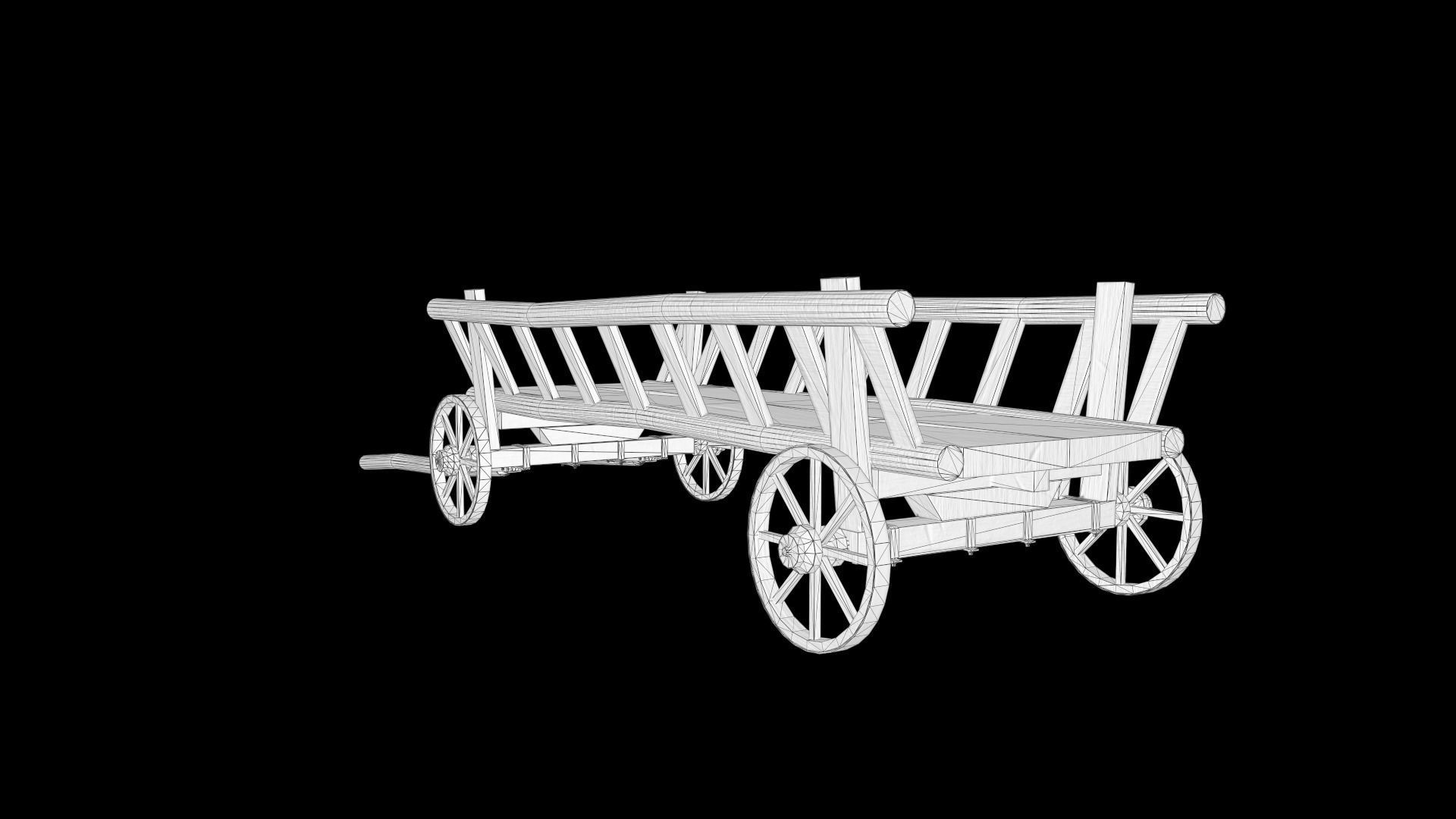 Horse Cart Low-poly 3D model Low-poly 3D model_12