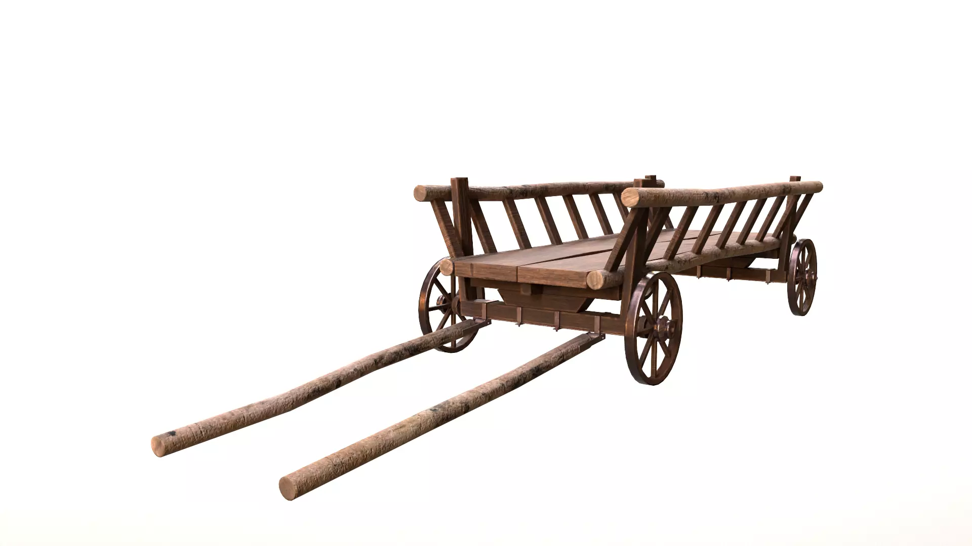 Horse Cart Low-poly 3D model Low-poly 3D model_0