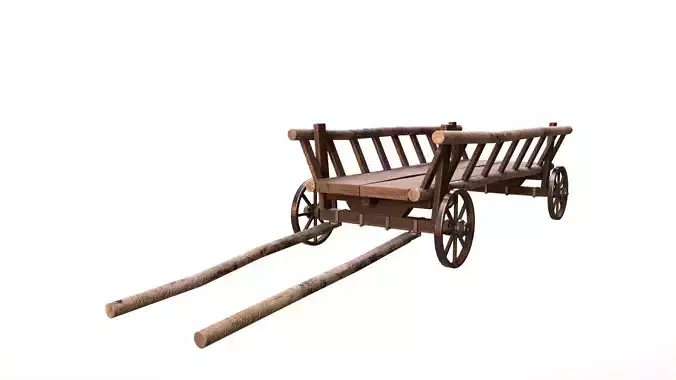 Horse Cart Low-poly 3D model Low-poly 3D model