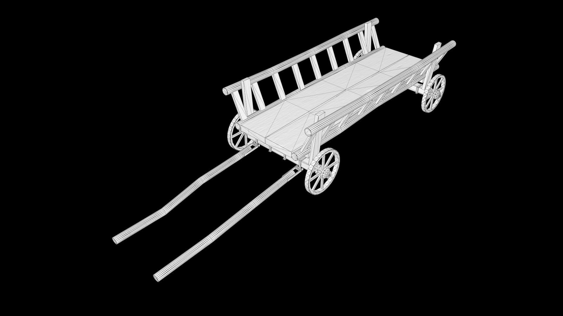 Horse Cart Low-poly 3D model Low-poly 3D model_13