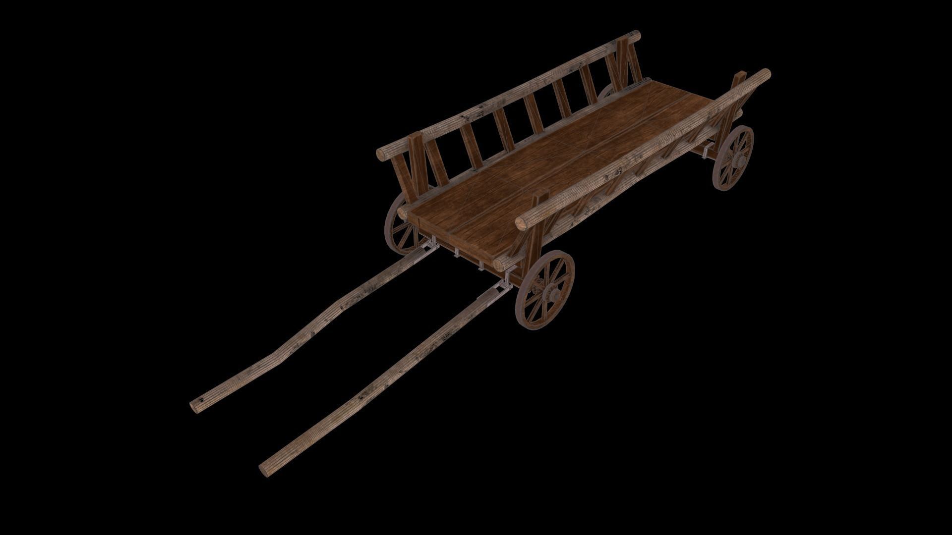 Horse Cart Low-poly 3D model Low-poly 3D model_10