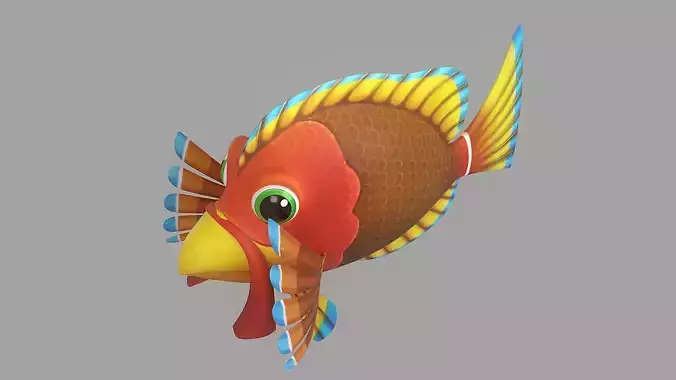 Cartoon Fish 11 Low-poly 3D model