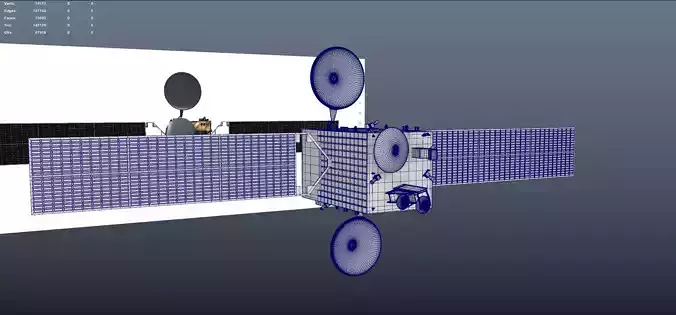 TURKSAT 6A COMMUNICATION SATELITE Low-poly 3D model