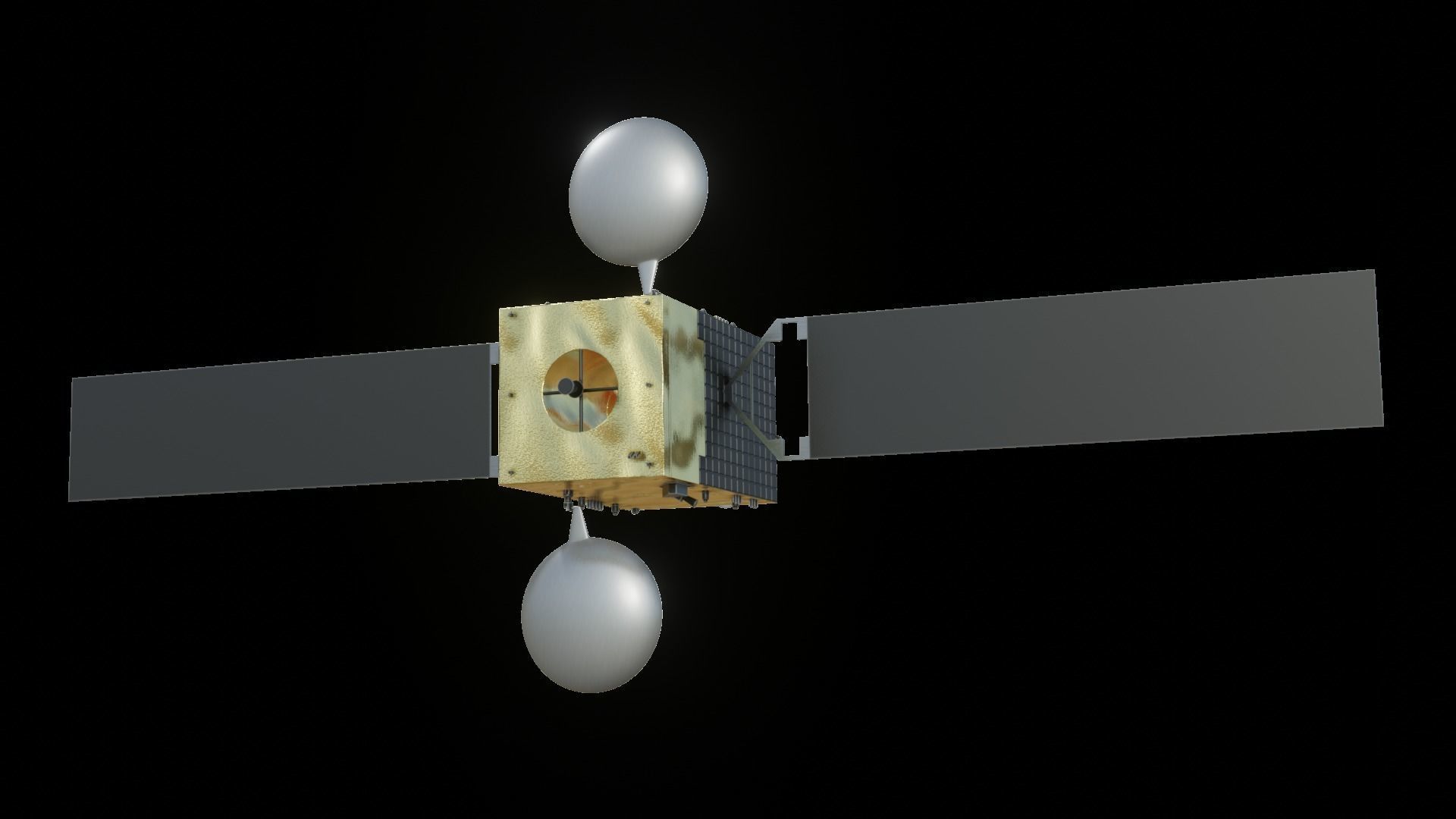 TURKSAT 6A COMMUNICATION SATELITE Low-poly 3D model_2