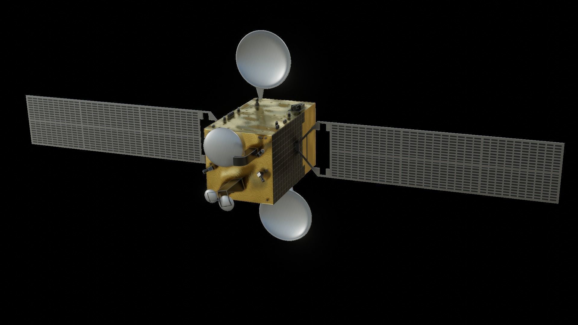 TURKSAT 6A COMMUNICATION SATELITE Low-poly 3D model_1