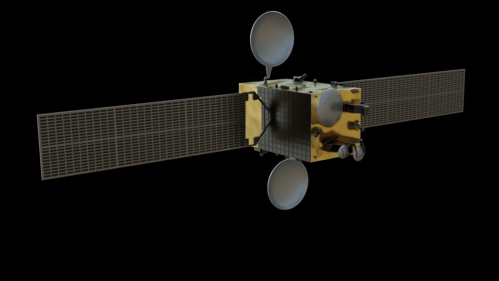 TURKSAT 6A COMMUNICATION SATELITE Low-poly 3D model_3