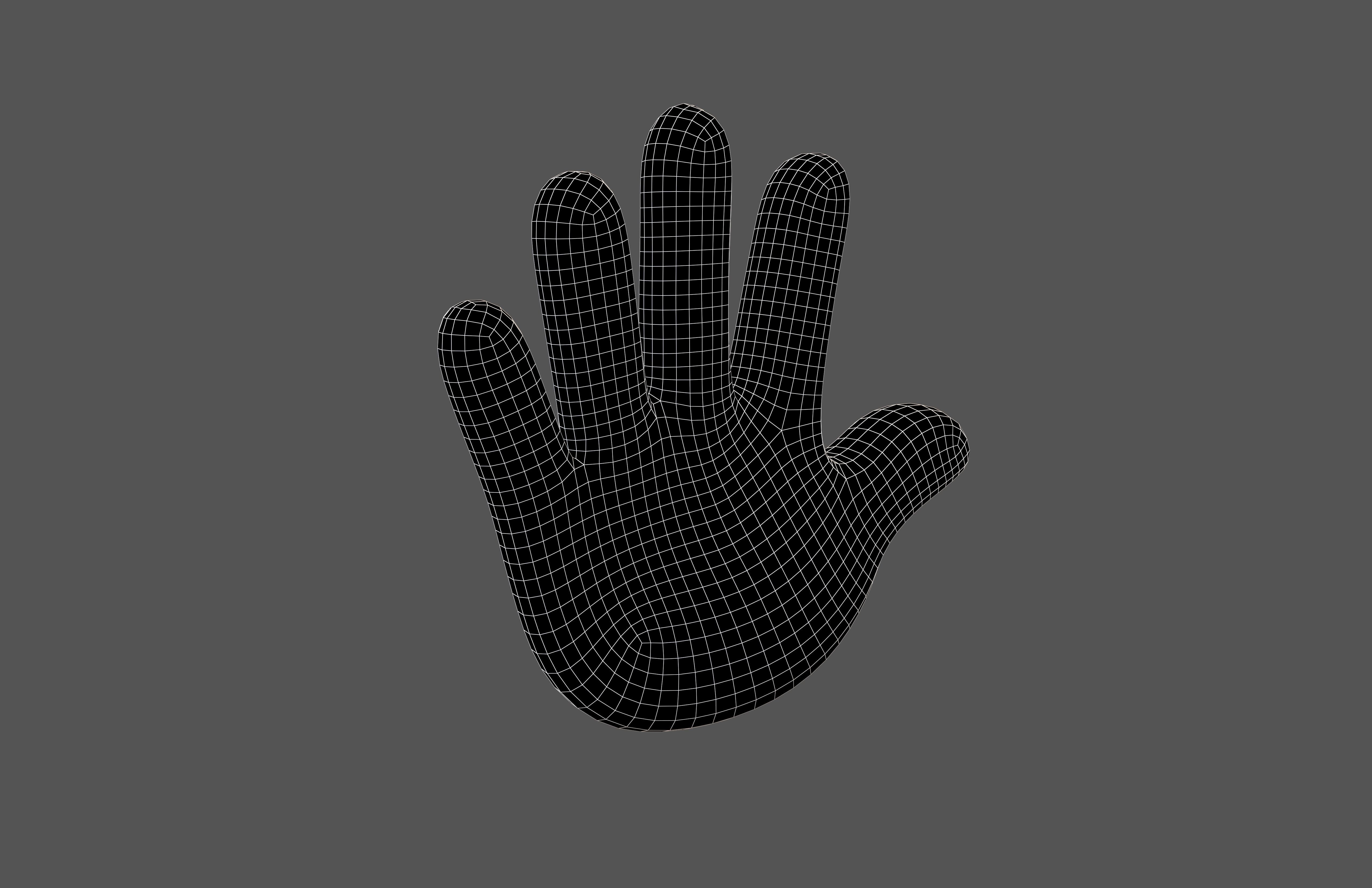 Hand With Fingers Splayed v2 06 Low-poly 3D model_4