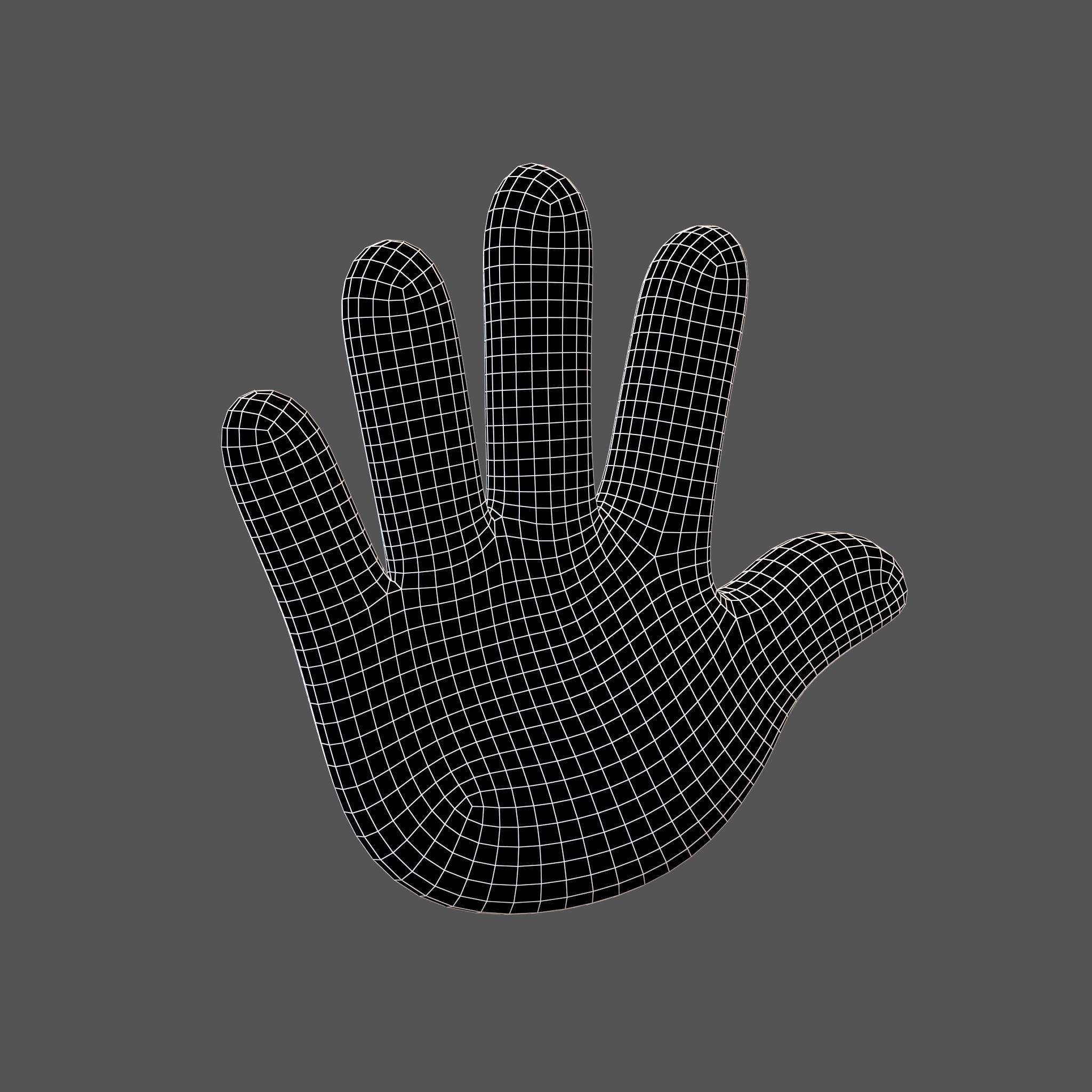 Hand With Fingers Splayed v2 06 Low-poly 3D model_6