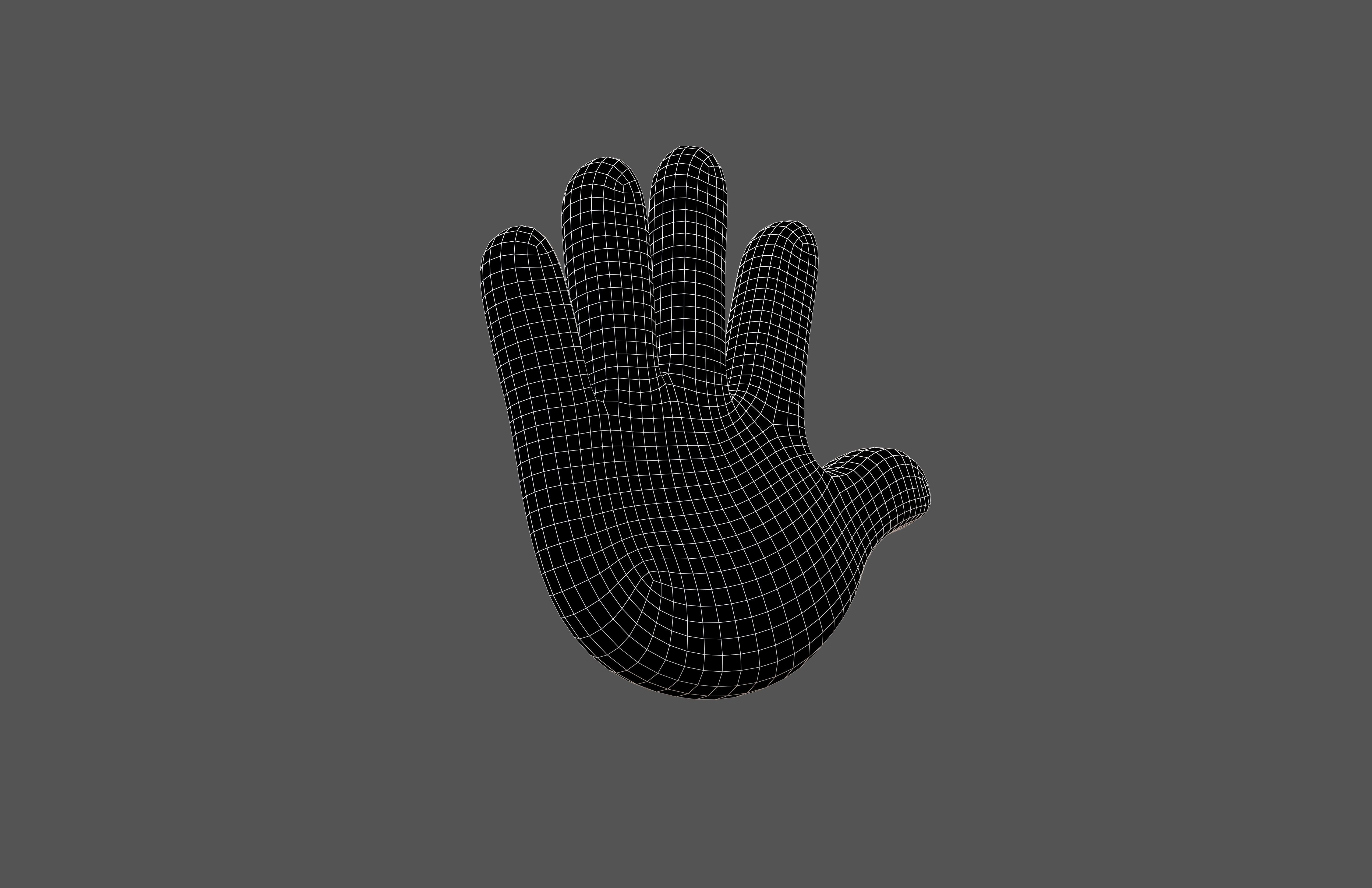 Hand With Fingers Splayed v2 06 Low-poly 3D model_5