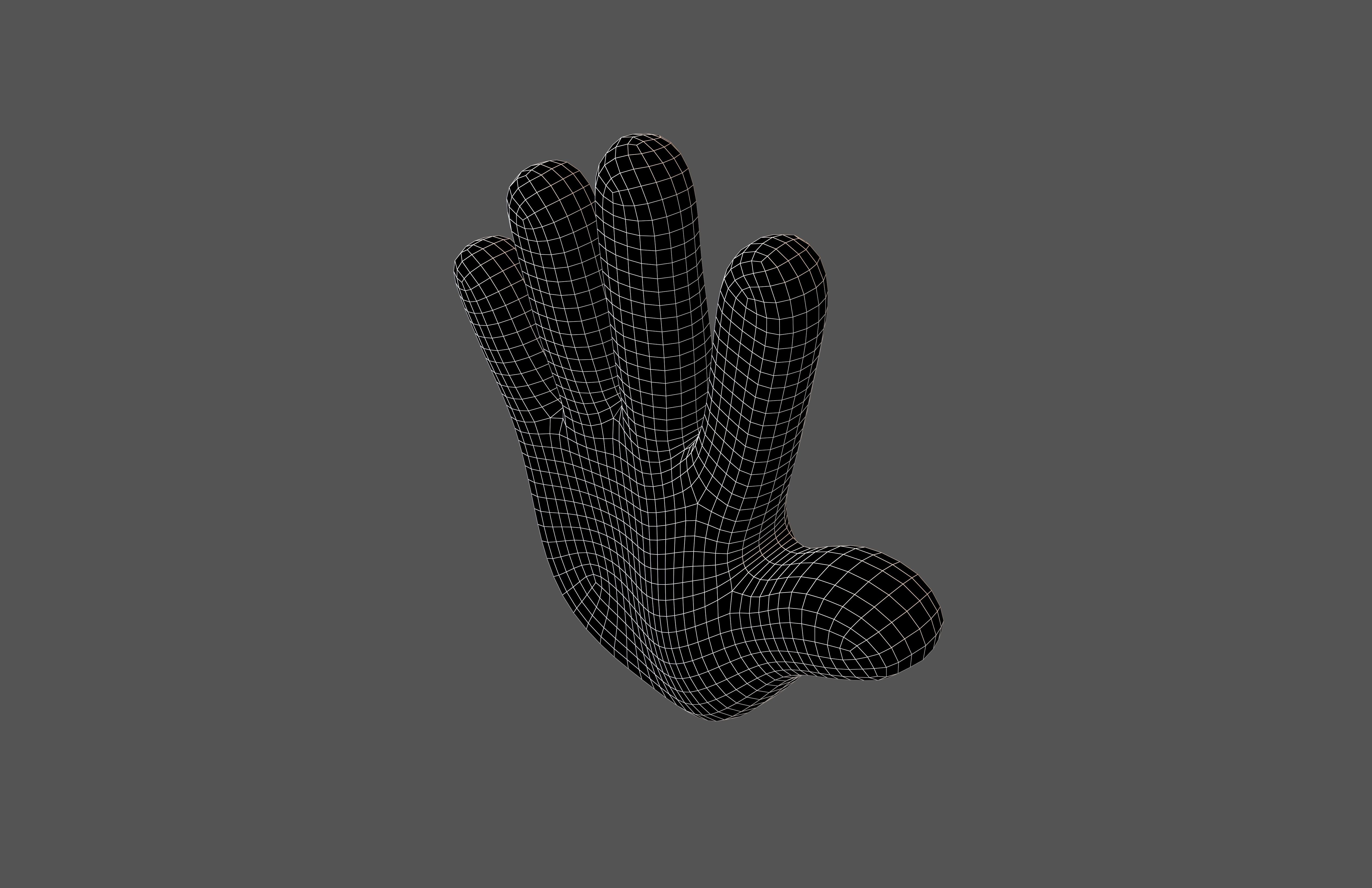 Hand With Fingers Splayed v2 06 Low-poly 3D model_7