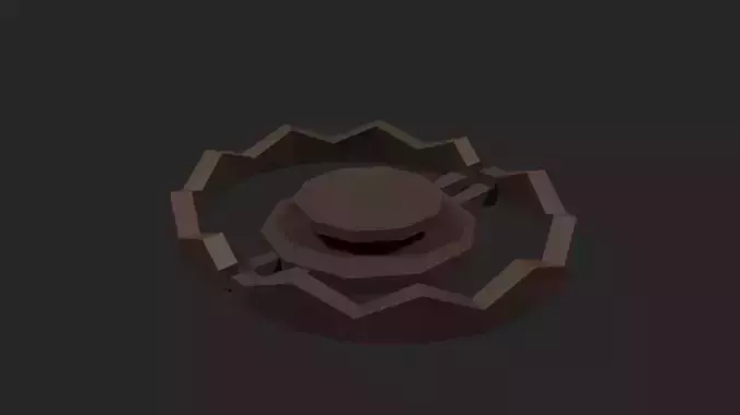 Lowpoly Beartrap ring Low-poly 3D model