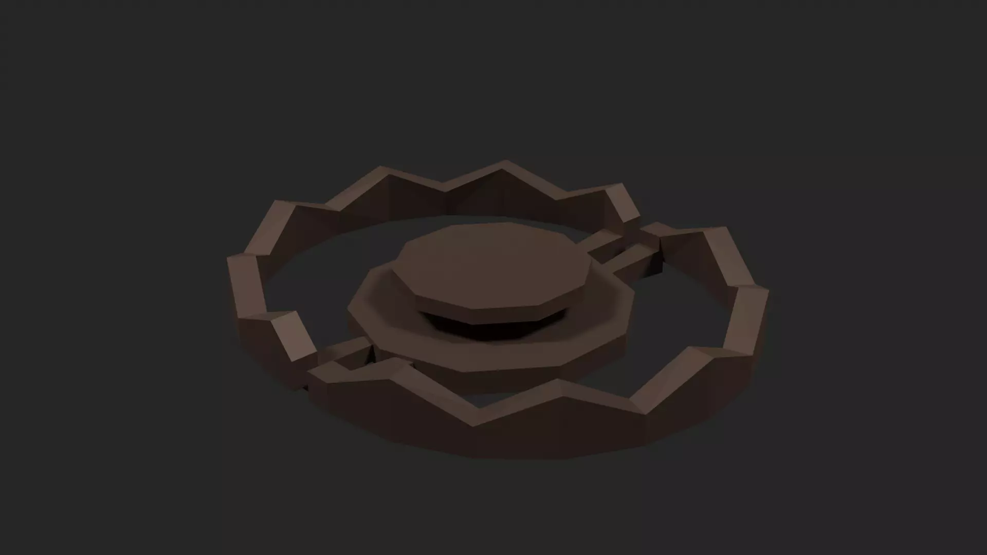 Lowpoly Beartrap ring Low-poly 3D model_0