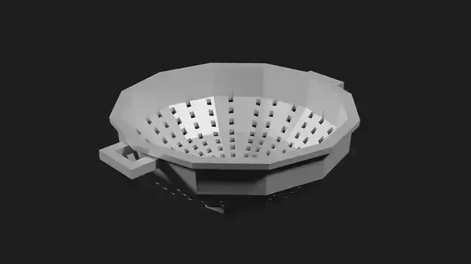 Lowpoly Colander basket with holes in it