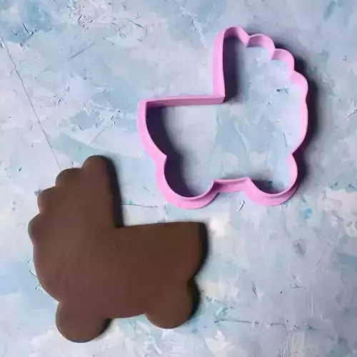 Baby carriage Cookie Cutter 3D print model