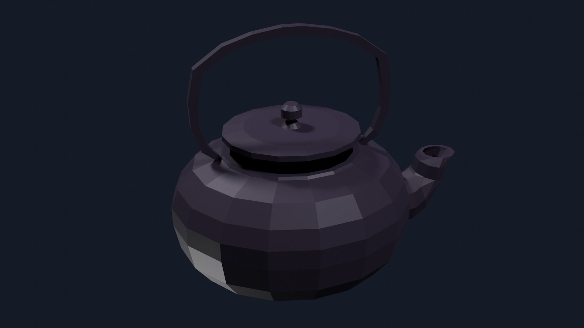 Lowpoly Teapot Low-poly 3D model_17
