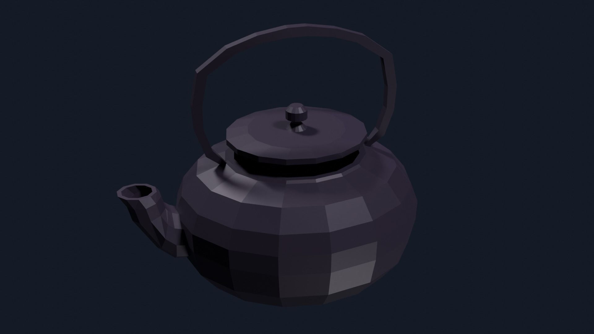 Lowpoly Teapot Low-poly 3D model_2