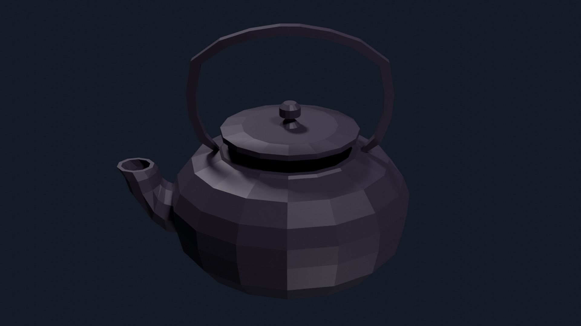 Lowpoly Teapot Low-poly 3D model_4