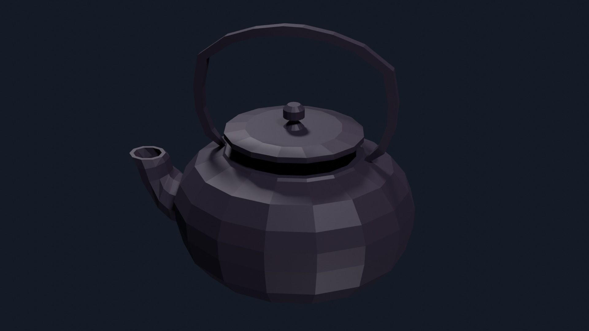 Lowpoly Teapot Low-poly 3D model_5