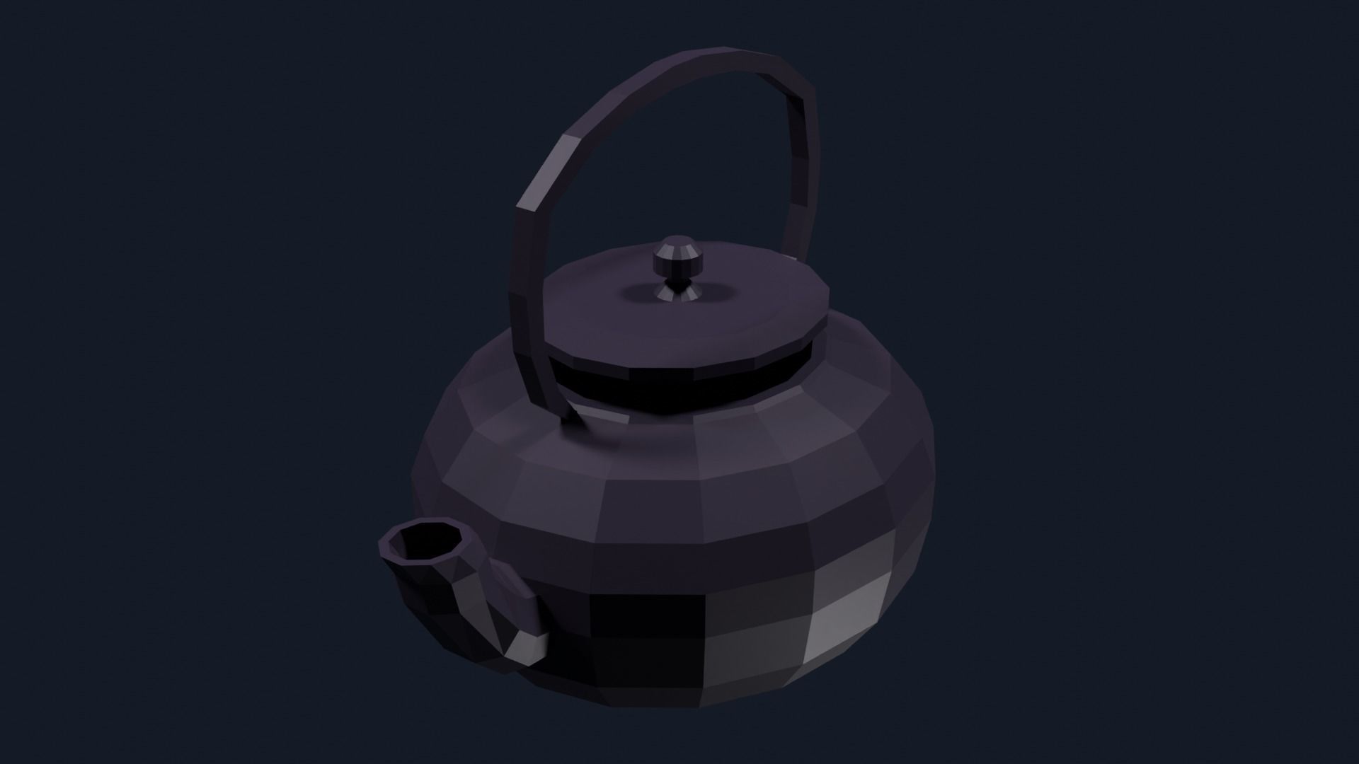 Lowpoly Teapot Low-poly 3D model_28