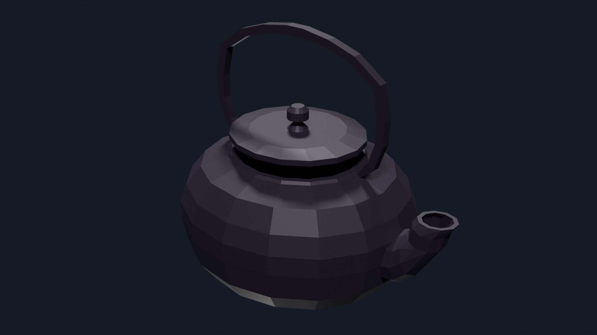 Lowpoly Teapot Low-poly 3D model_22