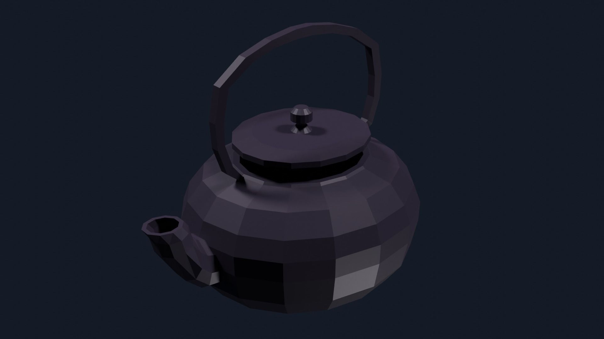 Lowpoly Teapot Low-poly 3D model_29