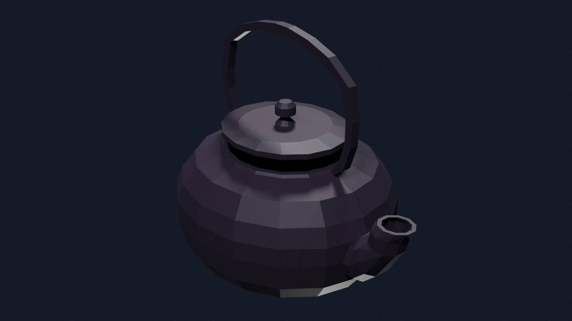 Lowpoly Teapot Low-poly 3D model_23