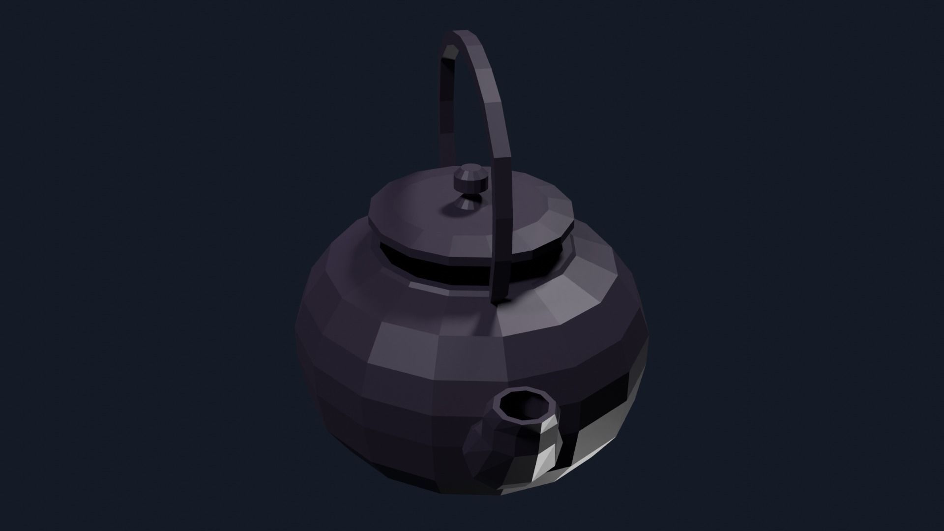 Lowpoly Teapot Low-poly 3D model_25