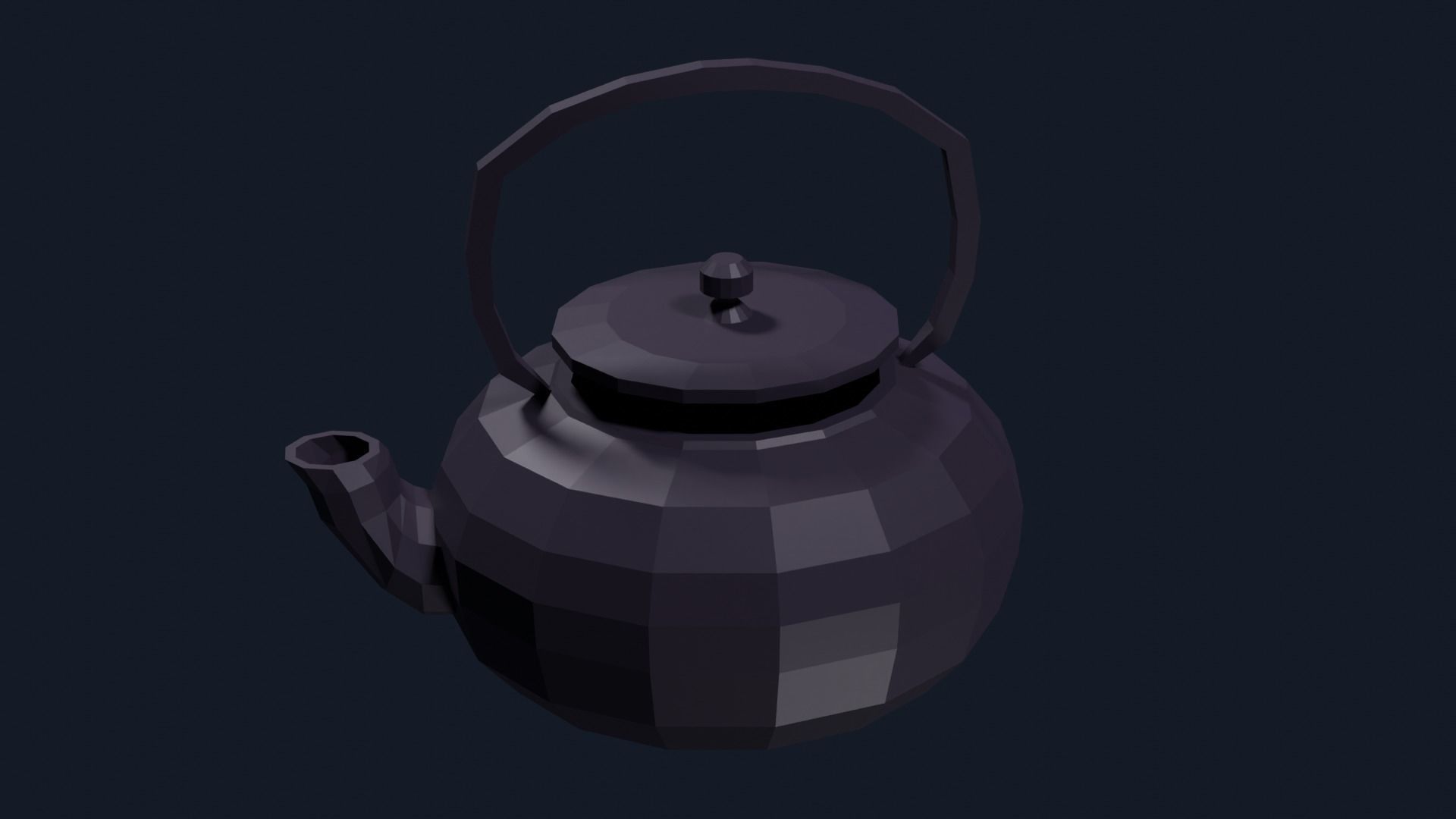 Lowpoly Teapot Low-poly 3D model_3