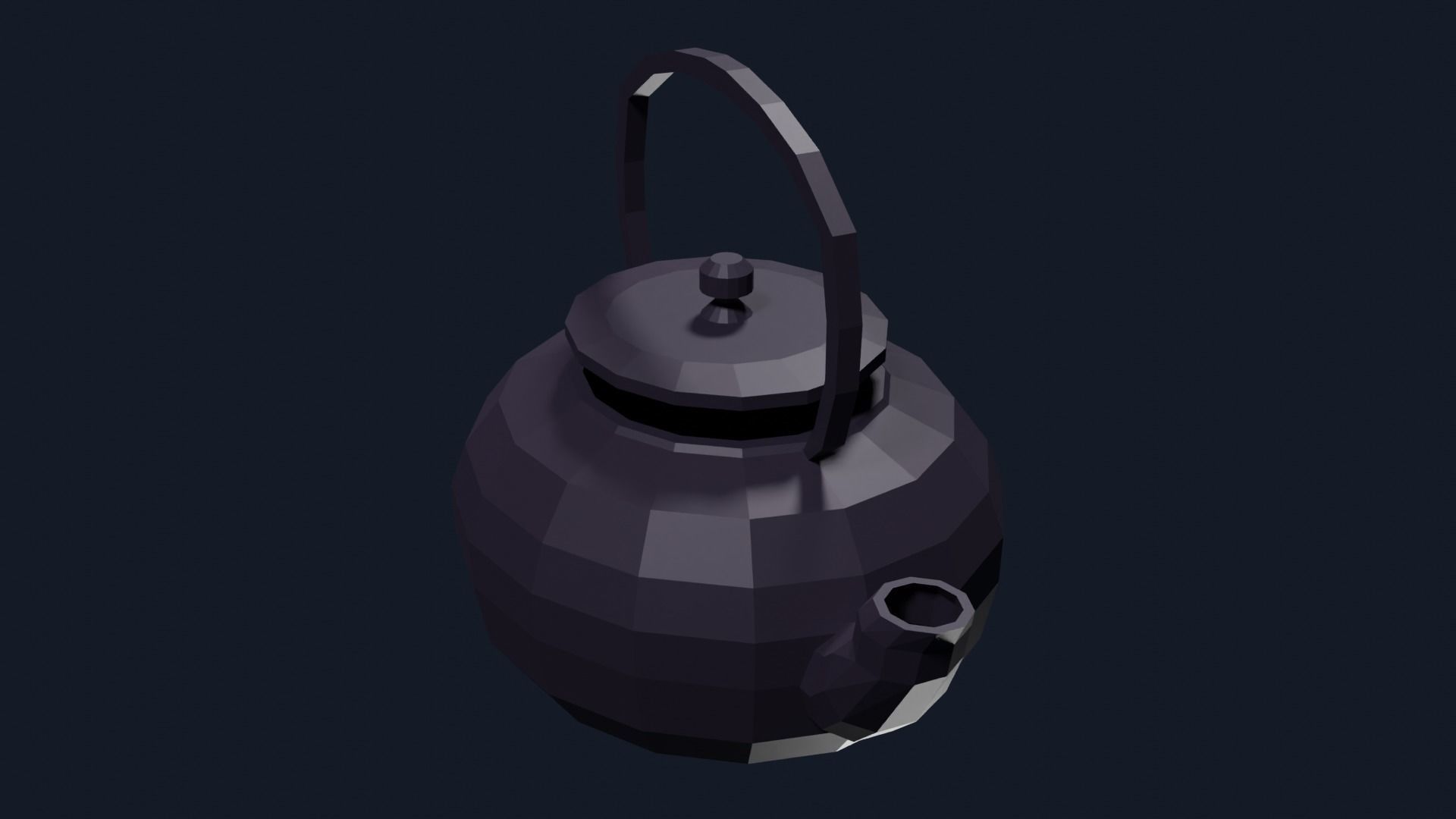Lowpoly Teapot Low-poly 3D model_24