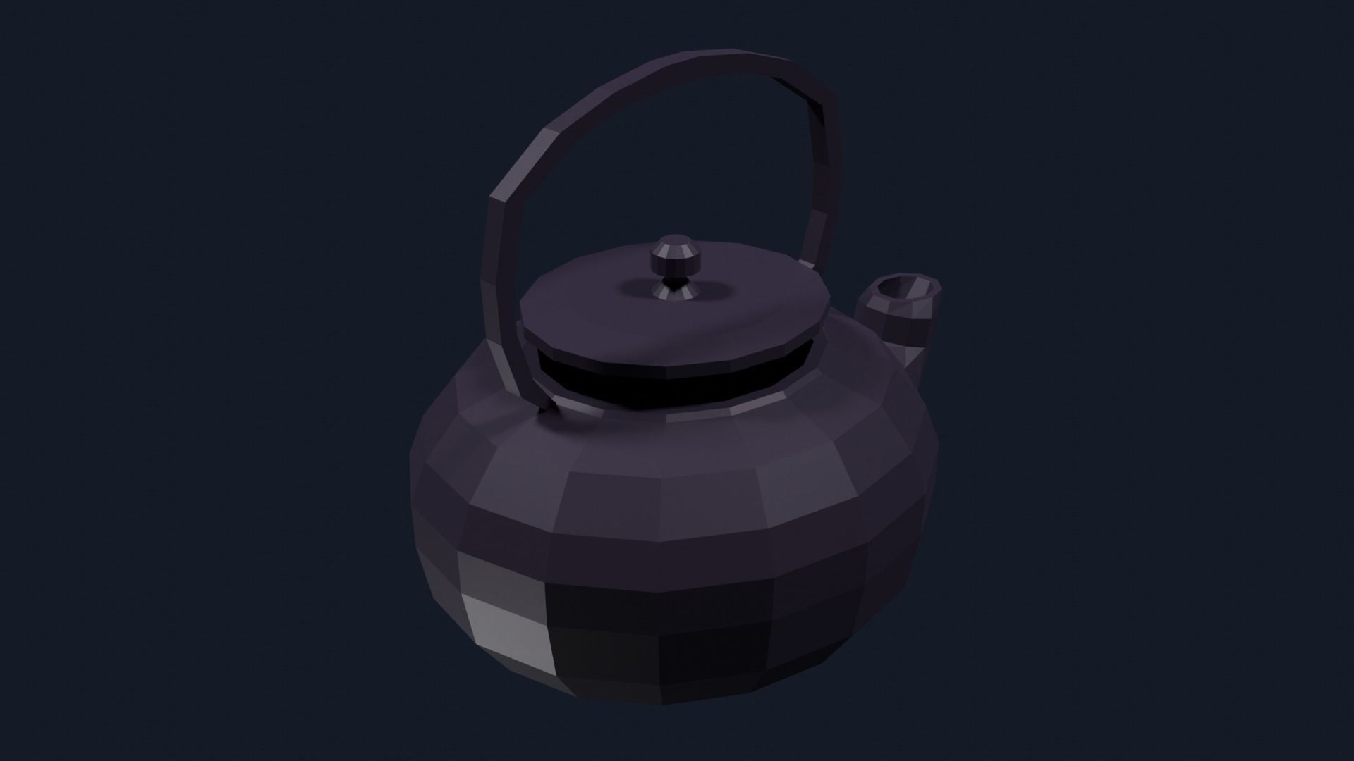 Lowpoly Teapot Low-poly 3D model_14